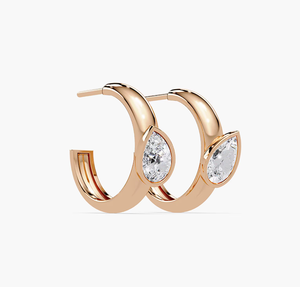 Pendientes de Diamante de Laboratorio de Lujo, Corte Pera, Color F, Certificado IGI, para Compromiso, Boda, Regalo para Mujer - Product Image 2