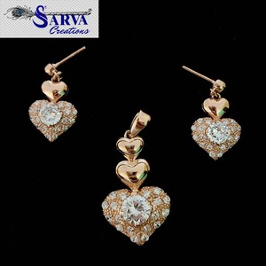 Luxury Heart Shape Cubic Zirconia 925 Sterling <b>Silver</b> Jewelry <b>Set</b> <b>Necklace</b> Earrings Bridal Wedding Gift Women - Product Image 5
