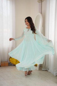 Nouvelle Robe Longue Slim Fit en Georgette Fox à Séchage Rapide pour Fête Hiver/Été avec Ensemble Dupatta et Bas de Robe – Mode Ethnique Féminine - Product Image 5