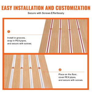 Piastre di Trasferimento Calore in Alluminio Durevole da 4 Piedi per Tubi PEX da 3/4 Pollici, Riscaldamento Radiante Facile da Tagliare e Installare, per Sistemi HVAC a Pavimento Domestici - Product Image 4