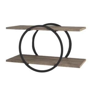 ชั้นวางของลอยติดผนังกรอบไม้และโลหะดีไซน์ทันสมัยชั้นวางของหรูหราล่าสุดสำหรับตกแต่งโรงแรมและตกแต่งภายในบ้าน - Product Image 1