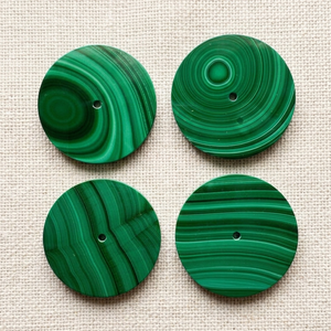 Producto de Calidad de Exportación, Esfera Redonda Plana de Malaquita Natural, Gema para la Fabricación de Relojes Automáticos de Cuarzo Suizos - Product Image 2