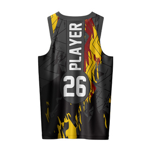 Ensemble de maillot et short de basketball sublimé sans manches, anti-transpiration, impression personnalisée, unisexe, pour adulte, tenue de sport - Product Image 3