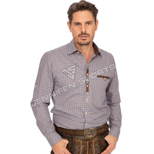 Camisa de Vestir Bávara para Hombre, Cuello con Botón, Cierre de un Solo Botón, Diseño Sólido, 100% Algodón, Casual, Transpirable, de Secado Rápido - Product Image 3
