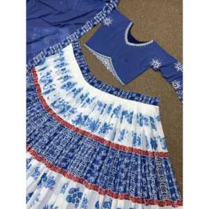 Elegante Lehenga Choli con Estampado Digital para Mujer, Hermoso Conjunto Tradicional Indio - Product Image 5