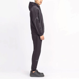 Conjunto de Sudadera con Capucha y Pantalones Deportivos Extra Grandes de Primera Calidad, Ropa Deportiva Informal de Dos Piezas, Estampado Sólido de Invierno, Corte Regular - Product Image 2