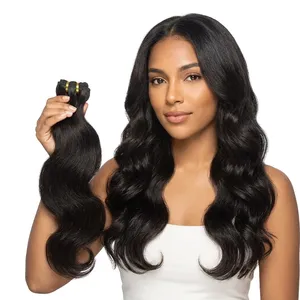 ผมแท้สีดำธรรมชาติแบบลอนคลื่น  ความหนาแน่น 100%  แบบ Double Drawn  ไม่ใช่ผม Remy  ปรับขนาดได้ - Product Image 4