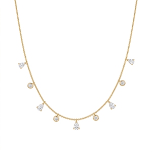 Collier de luxe Valerie en argent sterling 9KT, 10KT, 14KT, 18KT avec diamants de laboratoire à taille mixte, bijou haut de gamme, cadeau pour femme - Product Image 5