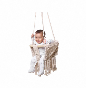 Handmade Cotton Macrame Baby Hammock <b>Swing</b> Chair Hanging Infant Seat <b>Nursery</b> Play <b>Swing</b> - Product Image 1
