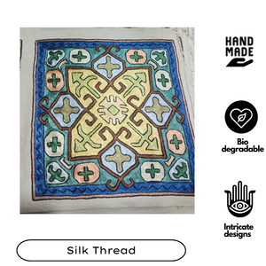 Premium Kashmiri Floral Cushion <b>Cover</b> Cotton 16" Silk Thread Aari Work <b>Throw</b> Pillow <b>Cover</b> Zip Closure Pure Cotton Sustainable - Product Image 2