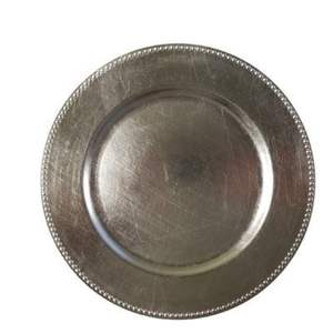 Antique Silver Charger Plate Round Metal Underplate <b>for</b> Wedding Banquet Luxury <b>Table</b> Decor Decorative Plate <b>for</b> Events Plates - Product Image 2
