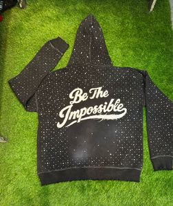 เสื้อฮู้ดดี้ผู้ชายขายดีประจำฤดูหนาว แต่งลายปักแบบดิสเทรส 100% ผ้าฝ้าย สตรีทแวร์ ซิปหน้า ประดับคริสตัล - Product Image 6