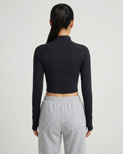 Women Yoga Quarter Zip Crop <b>Jacket</b> Gym Workout Training <b>Jacket</b> Front 3/4 Zip Sportswear Trainer Pullover <b>Jacket</b> Short Length - Product Image 5