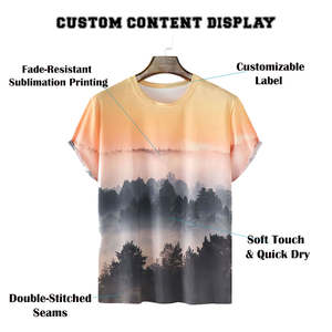 Camisetas de Cuello Redondo con Estampado por Sublimación para Hombre, Estilo Moderno, Tallas Grandes, con Diseño de Logotipo Personalizado, 100% Algodón, Moda Urbana - Product Image 5