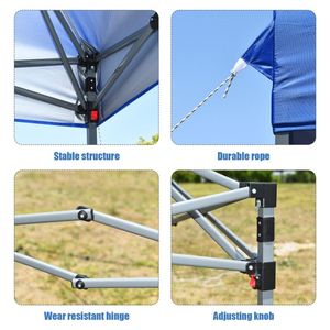 Carpa Plegable Portátil de 8 x 8 Pies para Exteriores con Bolsa con Ruedas y Bolsas de Arena - Product Image 2