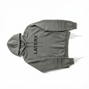 Sweat-shirt streetwear pour femme, poids lourd, délavé à l'acide, en molleton de coton 500 g/m², avec strass, effet 3D en relief, effet vieilli, pull, vente en gros, personnalisable - Product Image 4