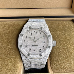 Diamond Tester Pass Moissanite Watch-Montre de luxe de haute qualité, 100% Montre à bijoux glacée faite à la main de fournisseur indien - Product Image 1