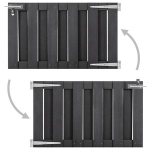 Gris 39,4 "x 23,6" WPC Puerta de jardín Enrejado y puertas de esgrima duraderos - Product Image 2