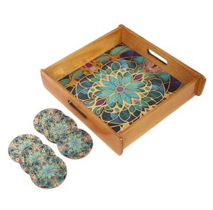 Plateau de service imprimé en émail pour l'Aïd du Ramadan, en bois véritable, pour bonbons et chocolats, nouvelle arrivée - Product Image 2