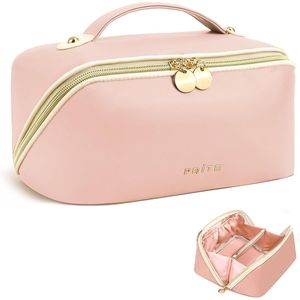 Borsa da Viaggio Grande in Pelle Vegana per Donna, Impermeabile, con Divisorio Trasparente e Manico, Design Apribile a Piatto - Product Image 1
