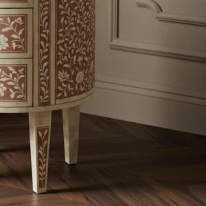 Mesa de Cajones con Incrustaciones de Hueso de ILAHI, Diseño Moderno con Detalles de Ágata, Almacenamiento de Tres Niveles, Mueble Portátil para el Hogar - Product Image 3