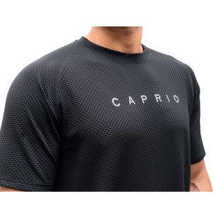เสื้อยืดแขนสั้นสีน้ำเงินเข้มสำหรับผู้ชาย ยี่ห้อ Caprio ทรงปกติ คอกลม ระบายอากาศได้ดี ผ้าถัก สวมใส่สบาย ผลิตจากผ้าฝ้าย 100% แห้งเร็ว - Product Image 6
