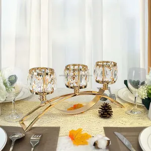 เชิงเทียนโลหะทำมือสุดหรู เป็นมิตรกับสิ่งแวดล้อม สำหรับตกแต่งบ้านในวันคริสต์มาส งานแต่งงานสมัยใหม่ โต๊ะจัดเลี้ยง ส่งออก - Product Image 3