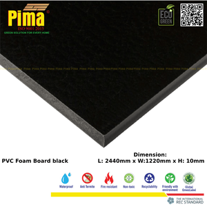 Hoja de tablero de espuma WPC de PVC hecha en fábrica, 10mm de espesor, 0,6G/cm3, paneles Celuka de Color negro de densidad para muebles de cocina lisos - Product Image 2