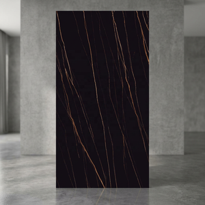 Losa de piedra sinterizada negra cósmica, encimera de cocina de alto brillo antiarañazos, azulejos de porcelana de aspecto de mármol sin esmaltar - Product Image 4