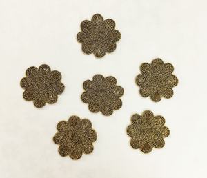 Handmade Gold <b>Beaded</b> <b>Coasters</b>-Custom Color & Size Engraved Modern Design-Set of 6 for Home Hotel & Restaurant Use - Product Image 2