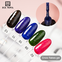 ICE NOVA paillettes 12 couleurs vernis à ongles Gel avec points de flocon de neige blanc Salon de manucure professionnel Uv Gel vernis à ongles pour Salon