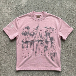 T-shirt en coton imprimé vintage personnalisé Rexfit Sports, style streetwear décontracté, manches courtes, pour hommes et femmes, vente en gros - Product Image 3