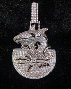 Colgante de Delfín de Lujo de Plata 925 con Moissanita, Microincrustaciones, Estilo Hip Hop Iced Out, Bling para Raperos, Pasa la Prueba del Diamante - Product Image 3