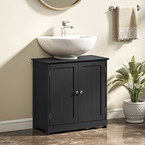 Mobiletto portaoggetti a U regolabile per lavabi da bagno - Nero - Design per ospedali e tradizionale/moderno - Product Image 2