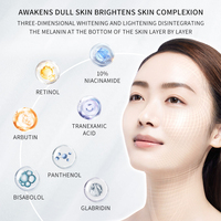 Sérum Visage Éclaircissant à l'Acide Hyaluronique, Acide Tranexamique, Niacinamide, Arbutine, Glycérine, 10% Vitamine E, 5% Peptides, 30ml Liquide