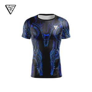 Camiseta de Compresión Personalizada ODM Unisex para Grappling, MMA, Jiu Jitsu, Rash Guard |   Camiseta de Manga Corta Personalizada Anti-UV de Spandex/Poliéster 220g - Product Image 5