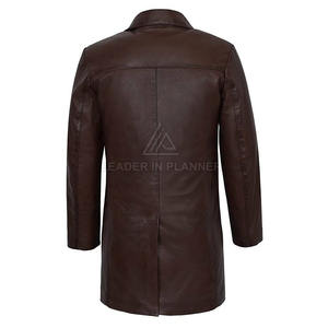 Abrigo Largo de Cuero PU para Hombre de Buena Calidad, Impermeable y Resistente al Viento, Abrigo Largo de Invierno, Fabricante Pakistaní de Abrigos de Cuero - Product Image 2