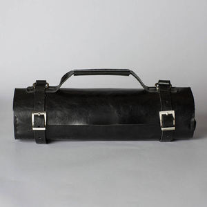 Sac de transport pour couteaux de chef en cuir de vachette de qualité supérieure, résistant, durable, organiseur de couteaux de cuisine, protection anti-odeurs - Product Image 1