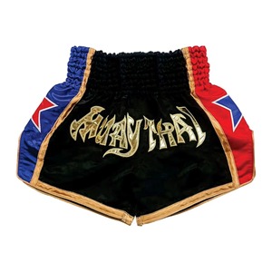 ERID SPORTS Shorts de Muay Thai pour hommes de haute qualité, imprimés en sérigraphie avec logo personnalisé, détection par aiguille, polyester 160g, pour Kickboxing MMA - Product Image 1
