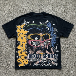 เสื้อยืดคอตตอนเปล่าพิมพ์ลายโลโก้แบบกำหนดเอง REXFIT SPORTS สำหรับงานพิมพ์ซิลค์สกรีนแบบรีดร้อน เสื้อผ้าสตรีทแวร์ผู้ชาย - Product Image 5