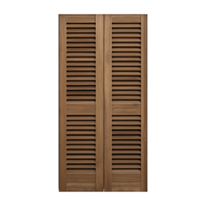 Modern Rustic Wooden Louvered Interior Doors with Finished Surface for Bedroom Living Room and Divider Applications - Product Image 1