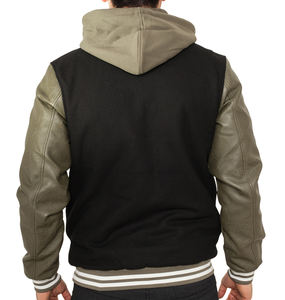 Chaquetas Varsity Cálidas de Invierno con Mangas de Cuero PU, Logotipo Bordado, Fabricantes de Estilo para Marcas de Ropa, Chaqueta Impermeable Personalizada - Product Image 5