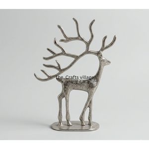 Figura Decorativa de Reno Navideño, Escultura de Ciervo de Metal con Acabado Plateado de Lujo, Adorno de Mesa de Estilo Nórdico, Arte Moderno - Product Image 5