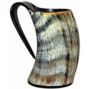 Mug à boire en corne de buffle naturelle sculptée à la main, finition artisanale, écologique, pour bière ou eau, par Vintage Craft, fabriqué en Inde - Product Image 4