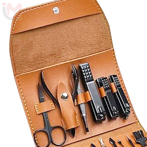Kit de manucure en cuir, ensemble de coupe-ongles 12 pièces, style classique portable pour adultes - Product Image 2