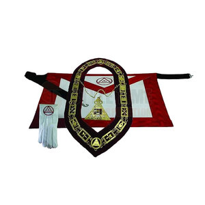Ensemble de tablier et collier maçonniques brodés de qualité supérieure, pour événements et rassemblements cérémoniels. - Product Image 3