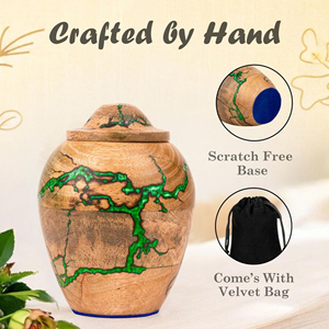 Eco Friendly Wooden Memorial Urn for Human Ashes Luxury Handmade Wooden Urn for Ashes by AYAANS - Product Image 5