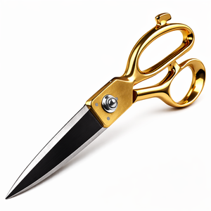 FORGELINE INDUSTRIES Tijeras de sastre de acero con mango de latón de 8 pulgadas, herramienta afilada para cortar tela para costura y sastrería - Product Image 1