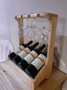 Accessoire de luxe pour la salle à manger, sculpture en bois moderne, présentoir à vin artistique, élégant porte-bouteille artisanal pour la décoration intérieure. - Product Image 2
