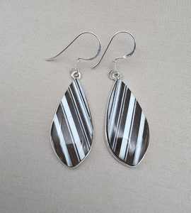 Pendientes de Ágata, Piedras Preciosas Naturales con Rayas Blancas y Negras, Joyería Hecha a Mano, Plata de Ley 925, Venta al por Mayor - Product Image 6